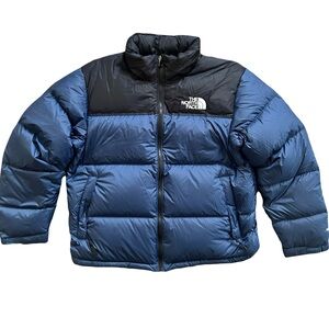 The North Face Blue and Black Puffer Jacket